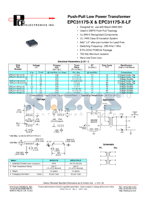 EPC3117S-X_07 datasheet - Push-Pull Low Power Transformer