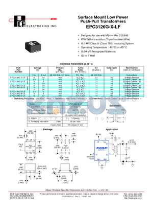 EPC3126G-X-LF datasheet - Surface Mount Low Power