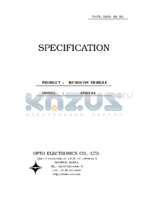 454HF4A datasheet - REMOCON MODULE