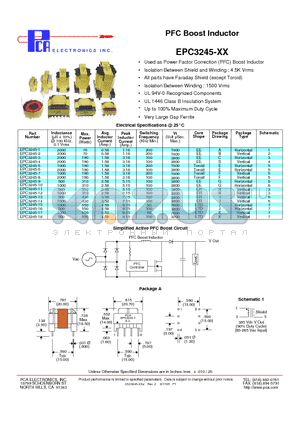 EPC3245-10 datasheet - PFC Boost Inductor