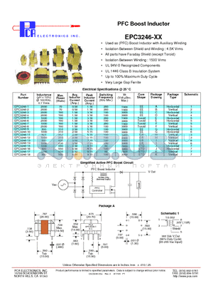 EPC3246-17 datasheet - PFC Boost Inductor