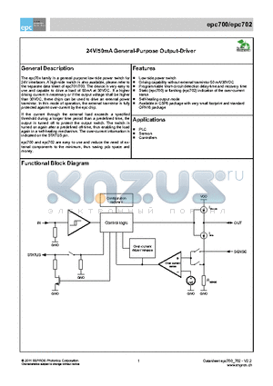 EPC700 datasheet - 24V/50mA General-Purpose Output-Driver