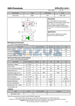 EPD-470-1-0.9-1 datasheet - SMD-Photodiode