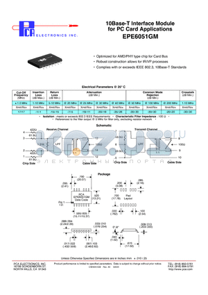 EPE6051GM datasheet - 10Base-T Interface Module