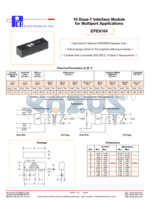 EPE6104 datasheet - 10 Base-T Interface Module for Multiport Applications