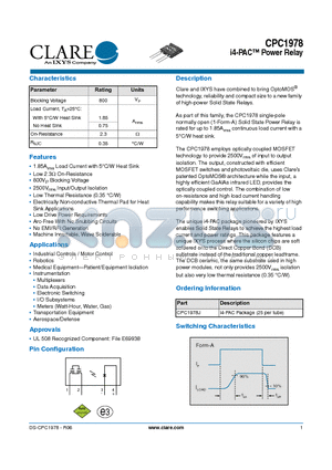 CPC1978_11 datasheet - i4-PAC Power Relay