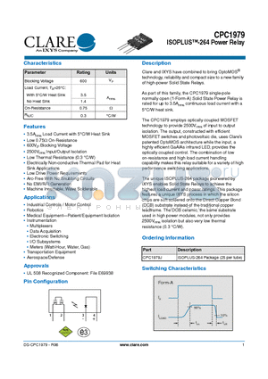 CPC1979 datasheet - ISOPLUS-264 Power Relay