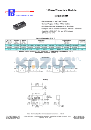 EPE6152M datasheet - 10Base-T Interface Module