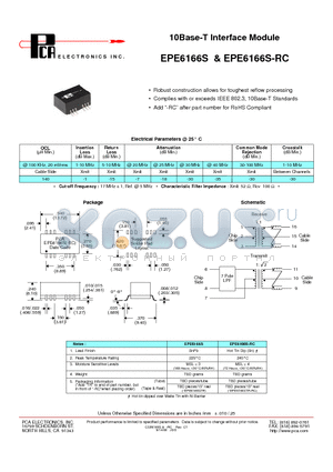 EPE6166S-RC datasheet - 10Base-T Interface Module