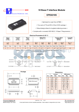 EPE6210S datasheet - 10 Base-T Interface Module
