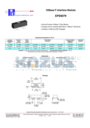 EPE6079 datasheet - 10Base-T Interface Module