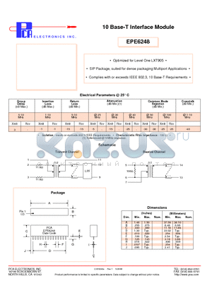 EPE6248 datasheet - 10 Base-T Interface Module
