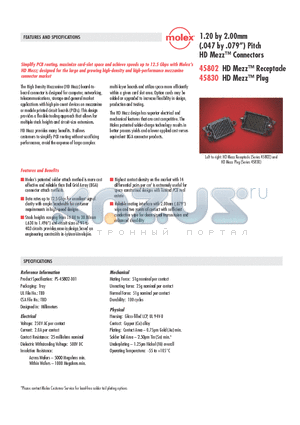 45802-1211 datasheet - HD Mezz Connectors