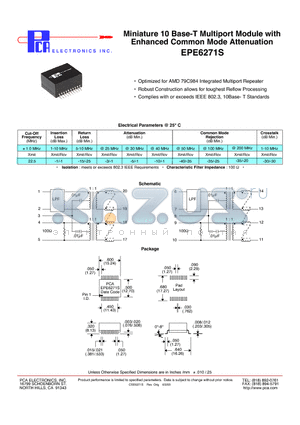 EPE6271S datasheet - Miniature 10 Base-T Multiport Module with Enhanced Common Mode Attenuation