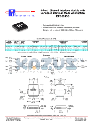 EPE6243S datasheet - 4-Port 10Base-T Interface Module