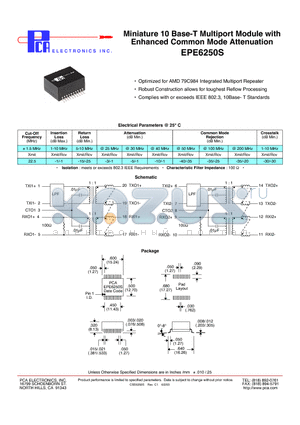 EPE6250S datasheet - Miniature 10 Base-T Multiport Module