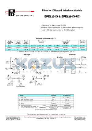 EPE6284G datasheet - Fiber to 10Base-T Interface Module