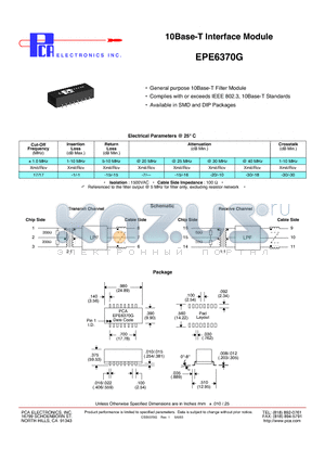 EPE6370G_09 datasheet - 10Base-T Interface Module