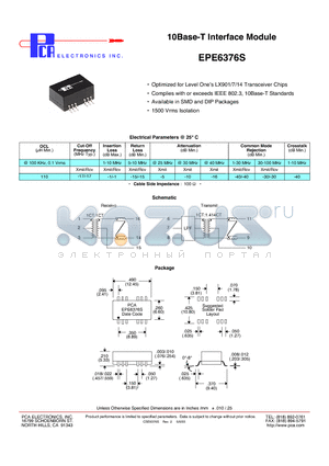 EPE6376S_09 datasheet - 10Base-T Interface Module