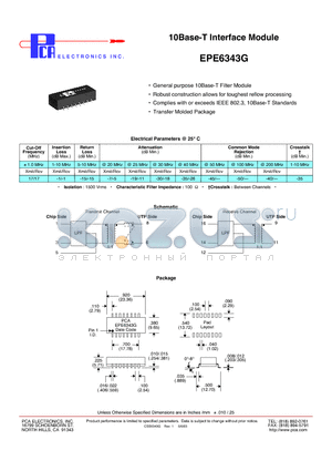 EPE6343G_09 datasheet - 10Base-T Interface Module