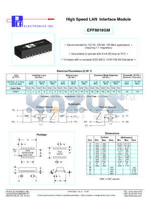 EPF8010GM datasheet - High Speed LAN Interface Module