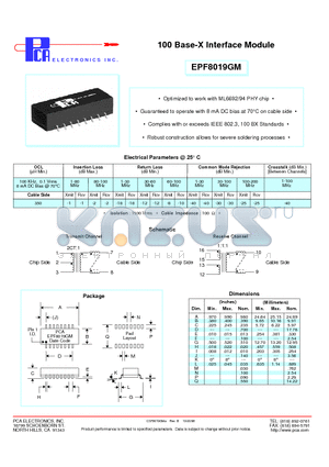EPF8019GM datasheet - 100 Base-X Interface Module