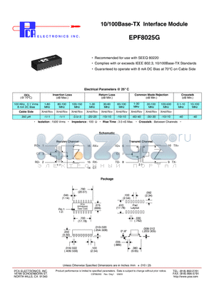 EPF8025G_09 datasheet - 10/100Base-TX Interface Module