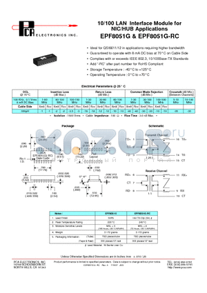 EPF8051G datasheet - 10/100 LAN Interface Module for NIC/HUB Applications