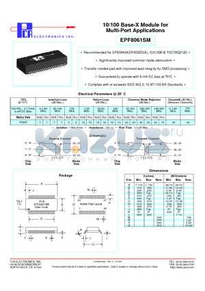 EPF8061SM datasheet - 10/100 Base-X Module for Multi-Port Applications