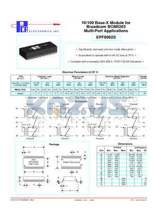 EPF8062S datasheet - 10/100 Base-X Module for Broadcom BCM5203 Multi-Port Applications