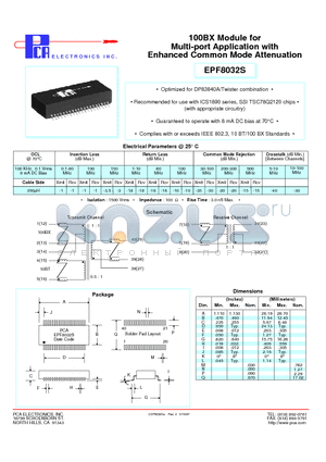 EPF8032S datasheet - 100BX Module for Multi-port Application with Enhanced Common Mode Attenuation