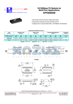 EPF8066SM datasheet - 10/100Base-TX Module for Multi-Port Applications