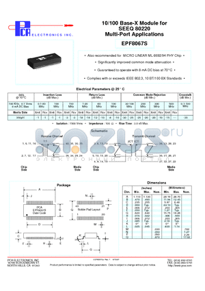 EPF8067S datasheet - 10/100 Base-X Module for SEEQ 80220 Multi-Port Applications