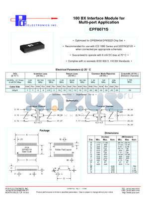 EPF8071S datasheet - 100 BX Interface Module for Multi-port Application