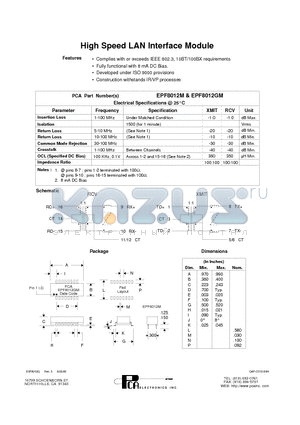 EPF8012M datasheet - High Speed LAN Interface Module