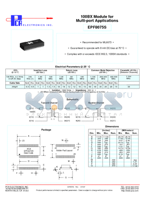 EPF8075S datasheet - 100BX Module for Multi-port Applications
