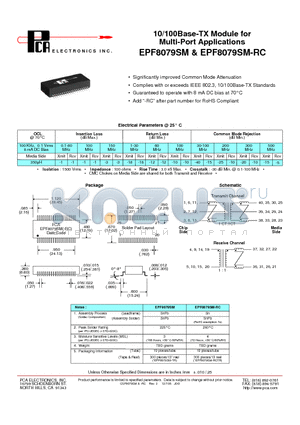 EPF8079SM-RC datasheet - 10/100Base-TX Module for Multi-Port Applications