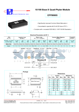 EPF8080S datasheet - 10/100 Base-X Quad-Phyter Module