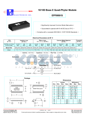 EPF8081S datasheet - 10/100 Base-X Quad-Phyter Module
