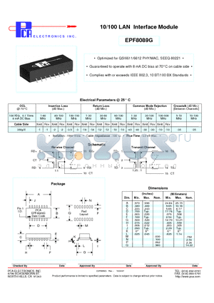 EPF8089G datasheet - 10/100 LAN Interface Module