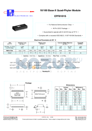 EPF8101S datasheet - 10/100 Base-X Quad-Phyter Module