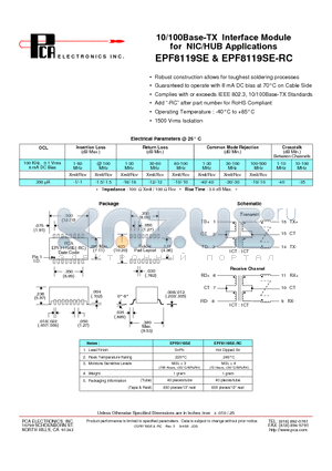 EPF8119SE datasheet - 10/100Base-TX Interface Module