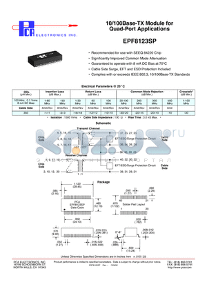 EPF8123SP datasheet - 10/100Base-TX Module for Quad-Port Applications