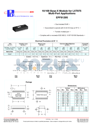 EPF8129S datasheet - 10/100 Base-X Module for LXT975 Multi-Port Applications