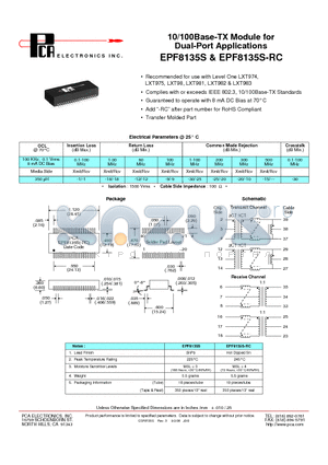 EPF8135S-RC datasheet - 10/100Base-TX Module for Dual-Port Applications