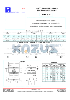EPF8147S datasheet - 10/100 Base-X Module for Hex Port Applications