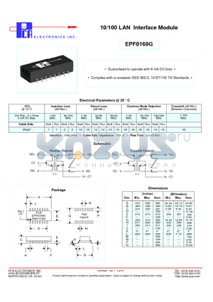 EPF8169G datasheet - 10/100 LAN Interface Module