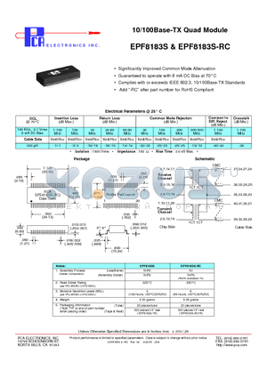 EPF8183S-RC datasheet - 10/100Base-TX Quad Module