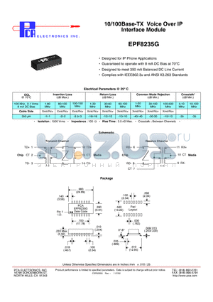 EPF8235G datasheet - 10/100Base-TX Voice Over IP Interface Module