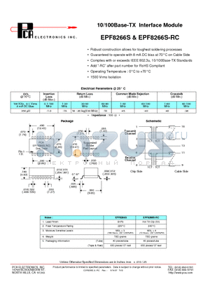 EPF8266S datasheet - 10/100Base-TX Interface Module